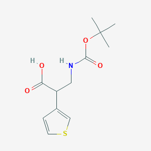 molecular formula C12H17NO4S B8594316 3-(Tert-butoxycarbonylamino)-2-(thiophen-3-yl)propanoic acid 