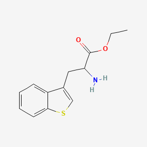 molecular formula C13H15NO2S B8594334 2-Amino-3-(benzo[b]thiophen-3-yl)propionic acid ethyl ester 