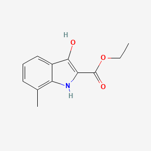 molecular formula C12H13NO3 B8594342 ethyl 3-hydroxy-7-methyl-1H-indole-2-carboxylate 