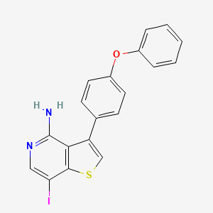 molecular formula C19H13IN2OS B8594364 7-Iodo-3-(4-phenoxyphenyl)thieno[3,2-c]pyridin-4-amine CAS No. 832694-04-9