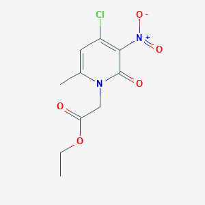 molecular formula C10H11ClN2O5 B8594401 4-Chloro-1-ethyloxycarbonylmethyl-6-methyl-3-nitro-2-pyridinone 