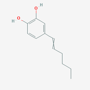 molecular formula C12H16O2 B8594441 4-(Hex-1-EN-1-YL)benzene-1,2-diol CAS No. 100668-21-1