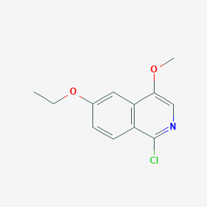 molecular formula C12H12ClNO2 B8594502 1-Chloro-6-ethoxy-4-methoxyisoquinoline 