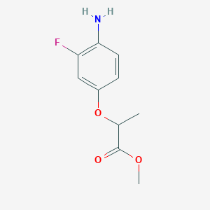 molecular formula C10H12FNO3 B8594542 2-(4-Amino-3-fluoro-phenoxy)-propionic acid methyl ester 