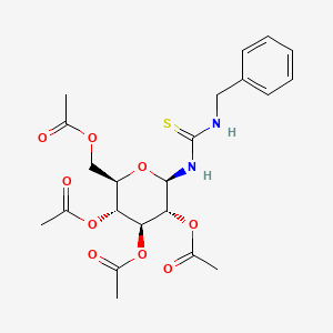 molecular formula C22H28N2O9S B8594552 2,3,4,6-tetra-O-acetyl-N-(benzylcarbamothioyl)-beta-D-glucopyranosylamine 