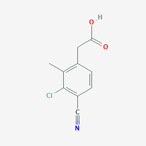 molecular formula C10H8ClNO2 B8594608 2-(3-Chloro-4-cyano-2-methylphenyl)acetic acid 