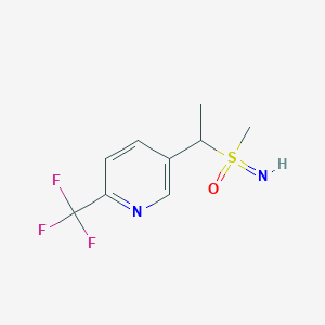 molecular formula C9H11F3N2OS B8594626 5-[1-(Methylsulfonimidoyl)ethyl]-2-(trifluoromethyl)pyridine 