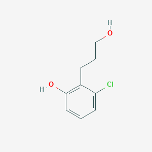 molecular formula C9H11ClO2 B8594638 3-Chloro-2-(3-hydroxypropyl)phenol 
