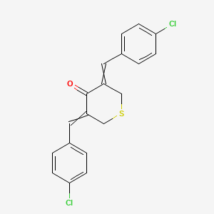 molecular formula C19H14Cl2OS B8594743 4H-Thiopyran-4-one, 3,5-bis[(4-chlorophenyl)methylene]tetrahydro- CAS No. 61448-78-0