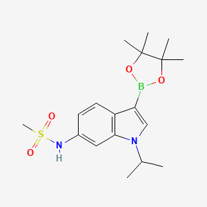 molecular formula C18H27BN2O4S B8594898 N-(1-Isopropyl-3-(4,4,5,5-tetramethyl-1,3,2-dioxaborolan-2-yl)-1H-indol-6-yl)methanesulfonamide 