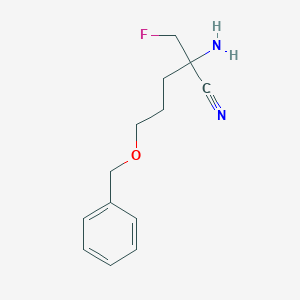 molecular formula C13H17FN2O B8594910 2-Fluoromethyl-2-amino-5-benzyloxypentanenitrile CAS No. 82212-55-3