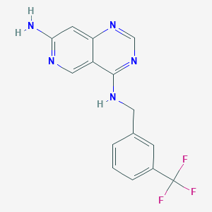 molecular formula C15H12F3N5 B8594918 Pyrido[4,3-d]pyrimidine-4,7-diamine,n4-[[3-(trifluoromethyl)phenyl]methyl]- 