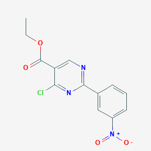 molecular formula C13H10ClN3O4 B8594922 Ethyl 4-chloro-2-(3'-nitrophenyl)pyrimidine-5-carboxylate 