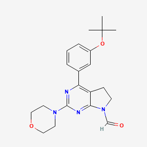 molecular formula C21H26N4O3 B8594998 4-(3-t-Butoxy-phenyl)-2-morpholin-4-yl-5,6-dihydro-pyrrolo[2,3-d]pyrimidin-7-carbaldehyde 