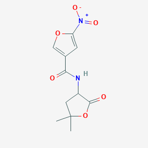 molecular formula C11H12N2O6 B008595 n-(5,5-dimethyl-2-oxotetrahydrofuran-3-yl)-5-nitrofuran-3-carboxamide CAS No. 101833-02-7