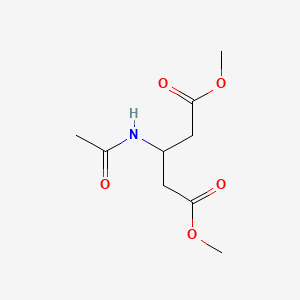 molecular formula C9H15NO5 B8595005 Dimethyl 3-acetamidopentanedioate CAS No. 77313-13-4