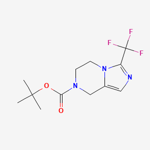 molecular formula C12H16F3N3O2 B8595041 Imidazo[1,5-a]pyrazine-7(8h)-carboxylic acid,5,6-dihydro-3-(trifluoromethyl)-,1,1-dimethylethyl ester 