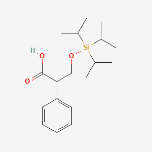 molecular formula C18H30O3Si B8595083 2-Phenyl-3-(triisopropylsilyloxy)propanoic acid 