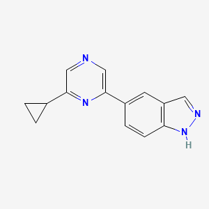 molecular formula C14H12N4 B8595094 5-(6-cyclopropylpyrazin-2-yl)-1H-indazole 