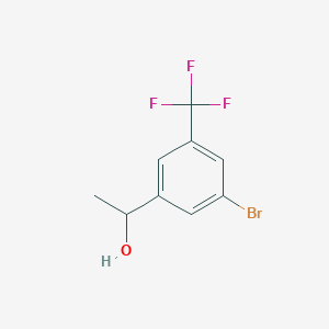 molecular formula C9H8BrF3O B8595120 Benzenemethanol, 3-bromo-alpha-methyl-5-(trifluoromethyl)- 