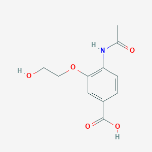 molecular formula C11H13NO5 B8595133 4-Acetamido-3-(2-hydroxyethoxy)benzoic acid 