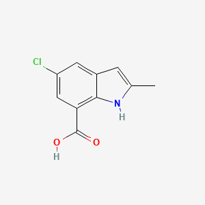 molecular formula C10H8ClNO2 B8595138 5-chloro-2-methyl-1H-indole-7-carboxylic acid 