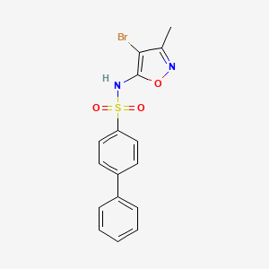 molecular formula C16H13BrN2O3S B8595143 N-(4-Bromo-3-methyl-1,2-oxazol-5-yl)[1,1'-biphenyl]-4-sulfonamide CAS No. 166963-34-4