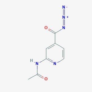 molecular formula C8H7N5O2 B8595150 2-Acetamidoisonicotinoyl azide 