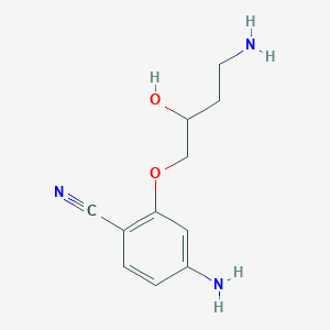 molecular formula C11H15N3O2 B8595235 4-Amino-2-(4-amino-2-hydroxybutoxy)benzonitrile 