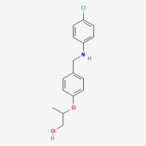 molecular formula C16H18ClNO2 B8595325 2-{4-[(4-Chloroanilino)methyl]phenoxy}propan-1-ol CAS No. 58336-80-4