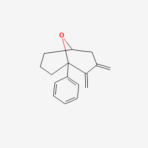 molecular formula C16H18O B8595335 2,3-Dimethylene-1-phenyl-9-oxa-bicyclo[3.3.1]nonane CAS No. 832743-88-1