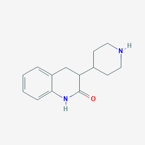 molecular formula C14H18N2O B8595371 3-(piperidin-4-yl)-3,4-dihydroquinolin-2(1H)-one 