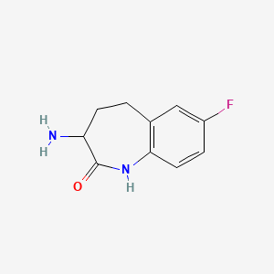 molecular formula C10H11FN2O B8595381 3-amino-7-fluoro-1,3,4,5-tetrahydro-2H-1-benzazepin-2-on 