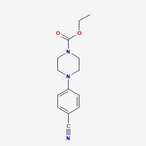 molecular formula C14H17N3O2 B8595392 Ethyl-4-(4-cyanophenyl)-1-piperazine carboxylate 