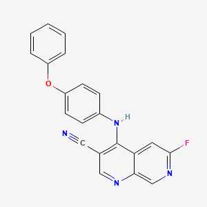 molecular formula C21H13FN4O B8595411 6-Fluoro-4-(4-phenoxyanilino)-1,7-naphthyridine-3-carbonitrile CAS No. 305371-31-7