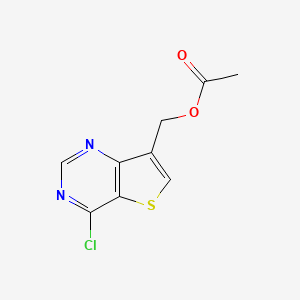 molecular formula C9H7ClN2O2S B8595412 (4-Chlorothieno[3,2-d]pyrimidine-7-yl)methyl acetate 