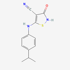 molecular formula C13H13N3OS B8595452 5-(4-Isopropylanilino)-3-oxo-isothiazole-4-carbonitrile 