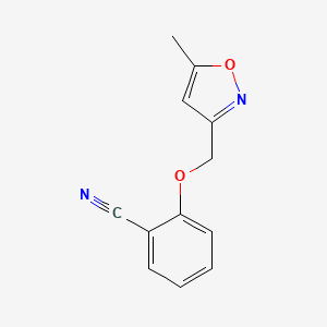 molecular formula C12H10N2O2 B8595471 (5-Methylisoxazole-3-ylmethoxy)benzonitrile 