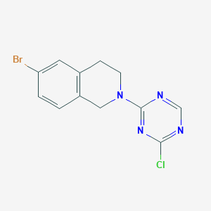 molecular formula C12H10BrClN4 B8595495 6-Bromo-2-(4-chloro-1,3,5-triazin-2-yl)-1,2,3,4-tetrahydroisoquinoline 