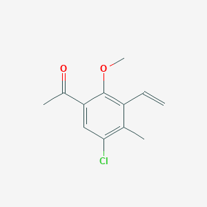 molecular formula C12H13ClO2 B8595518 1-(5-Chloro-2-methoxy-4-methyl-3-vinylphenyl)ethanone 