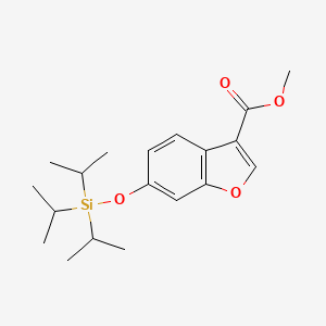 molecular formula C19H28O4Si B8595553 6-Triisopropylsilanyloxy-benzofuran-3-carboxylic acid methyl ester 