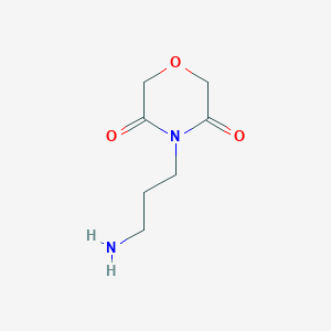 molecular formula C7H12N2O3 B8595555 4-(3-Aminopropyl)morpholine-3,5-dione 