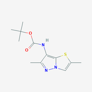 molecular formula C12H17N3O2S B8595557 tert-Butyl(2,6-dimethylpyrazolo[5,1-b][1,3]thiazol-7-yl)carbamate 