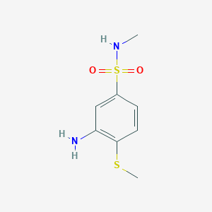 molecular formula C8H12N2O2S2 B8595569 3-amino-N-methyl-4-(methylthio)benzenesulfonamide 