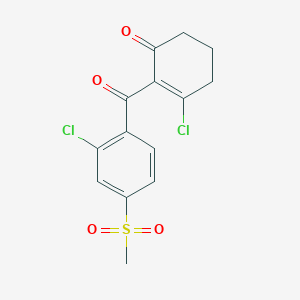 molecular formula C14H12Cl2O4S B8595625 3-Chloro-2-[2-chloro-4-(methanesulfonyl)benzoyl]cyclohex-2-en-1-one CAS No. 114911-84-1