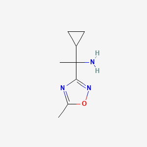 molecular formula C8H13N3O B8595633 1-Cyclopropyl-1-(5-methyl-1,2,4-oxadiazol-3-yl)ethan-1-amine 