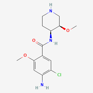 molecular formula C14H20ClN3O3 B8595791 cis-4-Amino-5-chloro-2-methoxy-N-(3-methoxy-4-piperidyl)benzamide 