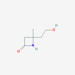 molecular formula C6H11NO2 B8595816 4-(2-Hydroxyethyl)-4-methyl-2-azetidinone 