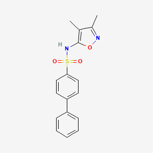molecular formula C17H16N2O3S B8595937 N-(3,4-Dimethyl-1,2-oxazol-5-yl)[1,1'-biphenyl]-4-sulfonamide CAS No. 166963-33-3