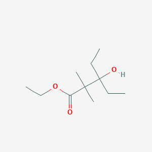 molecular formula C11H22O3 B8595956 Ethyl 2,2-dimethyl-3-ethyl-3-hydroxypentanoate 